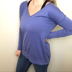 Aerie Oversized Purple Long Sleeve Tee